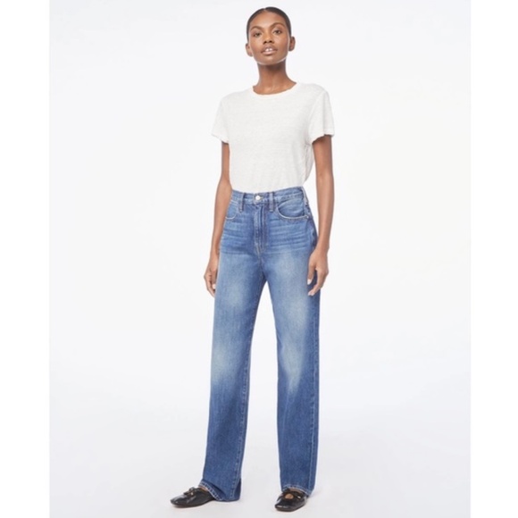 FRAME Le Jane High Rise Straight Leg Jeans in Liftoff Wash Size 25 - Picture 1 of 15